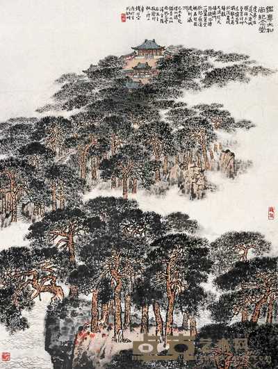 钱松嵒 1979年作 鉴真大和尚纪念堂 镜心 91×69cm
